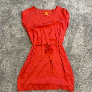 Joe Fresh Orange Sheath Tie Dress | L
